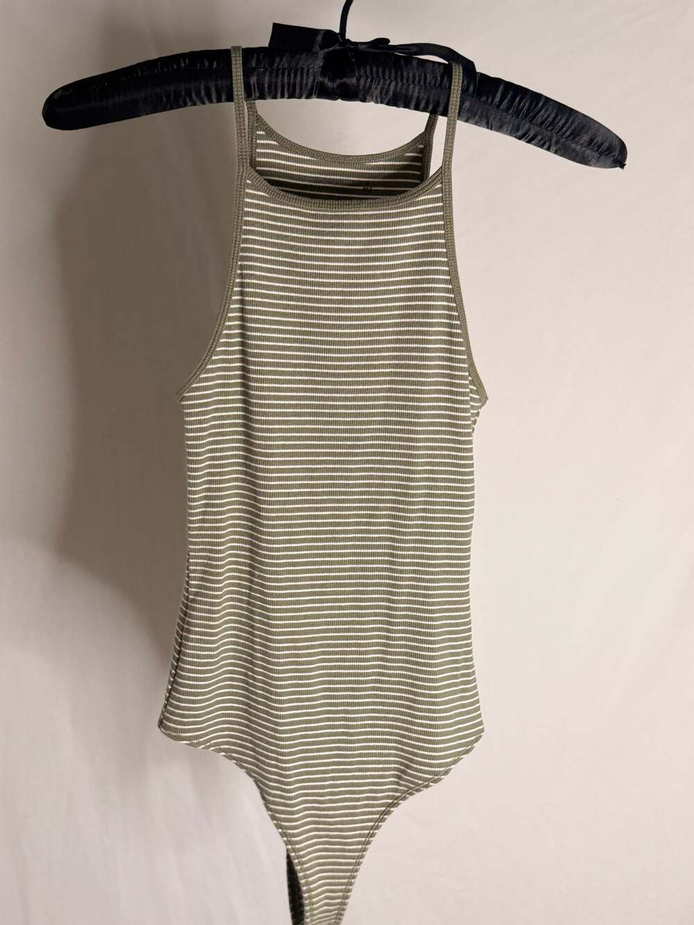 Abercrombie & Fitch Soft A&F Essentials Striped Ribbed Bodysuit Size M